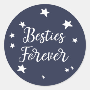 Sticker Rond Besties pour les étoiles bleues