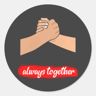 Sticker Rond besties sont de vrais amis & pour toujours ensembl