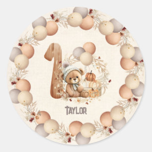 Sticker Rond Bête Bête Bête Bête Bête Bête 1er Anniversaire