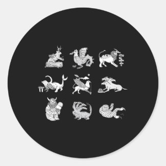 Sticker Rond Bêtes mythiques