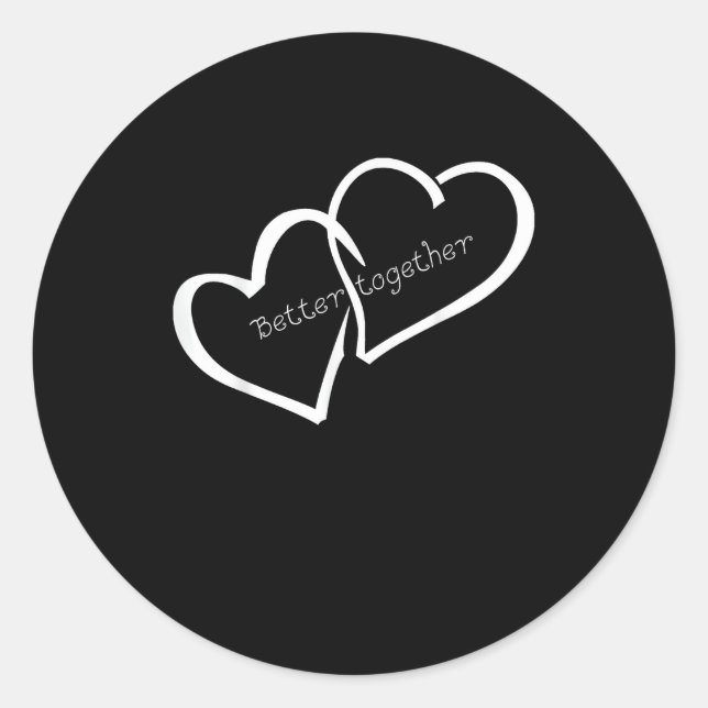 Sticker Rond Better Together Long Distance Relationship Modern  (Devant)