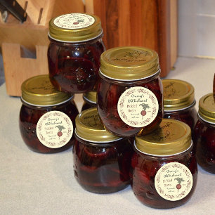 Sticker Rond betteraves vintages cuites datées en canne Étiquet