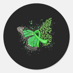 Sticker Rond Beurre à goutte vert Ruban maladie rénale Awa