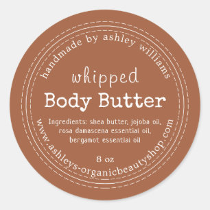 Sticker Rond Beurre corporel artisanal Entreprise biologique Te