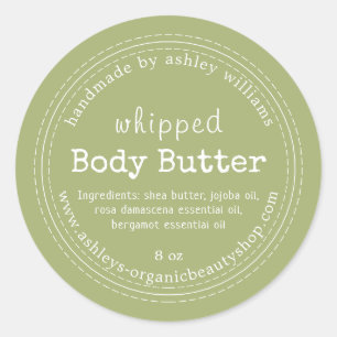 Sticker Rond Beurre Corporel Fait Main Entreprise Biologique Ve