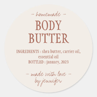 Sticker Rond Beurre Corporel Fait Maison Terracotta