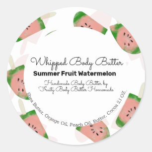 Sticker Rond Beurre Corporel Pop Fruit Pastèque Marquage de la
