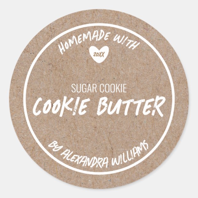 Sticker Rond Beurre de cookie fait maison (Devant)