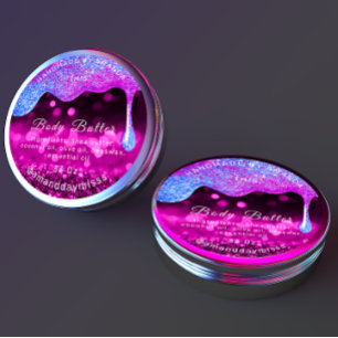 Sticker Rond Beurre de corps Emballage Lecteurs Rose Cosmétique