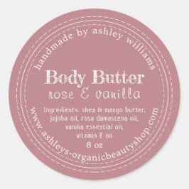 Sticker Rond Beurre de corps fait main bio d'entreprise Dusty R