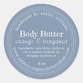 Sticker Rond Beurre de corps fait main Commerce biologique Vint