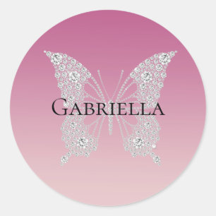 Sticker Rond Beurre de diamants de Faux Rose Glam