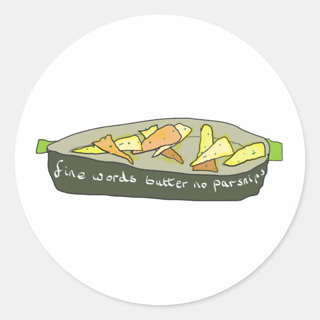 Sticker Rond Beurre de mots fins pas de parsnips (Devant)