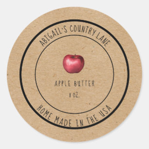 Sticker Rond Beurre de pomme fait maison rustique
