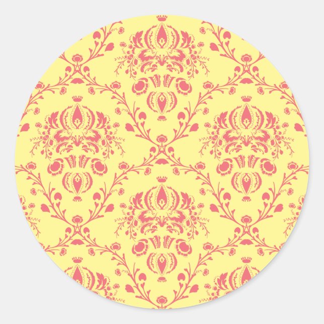 Sticker Rond Beurre et canneberge Damas (Devant)