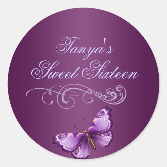 Sticker Rond Beurre pourpre Doux 16 Enveloppe Sticker/sceau (Devant)