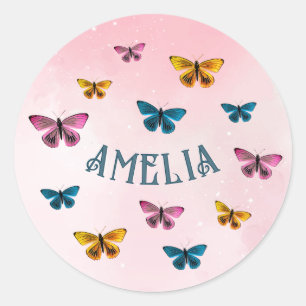 Sticker Rond Beurre rose mignonne Fille Anniversaire