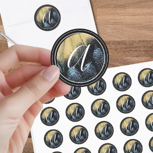 Sticker Rond Beurre simple aile jaune et bleu