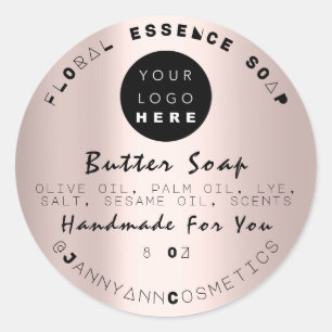 Sticker Rond Beurre Soap Cosmétiques Unique Rose fait main Soci