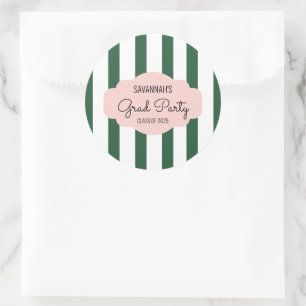 Sticker Rond Beverly Hills Pink & Green Grad Party