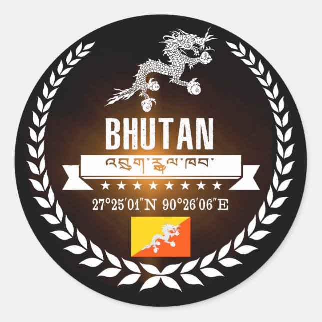 Sticker Rond Bhoutan (Devant)