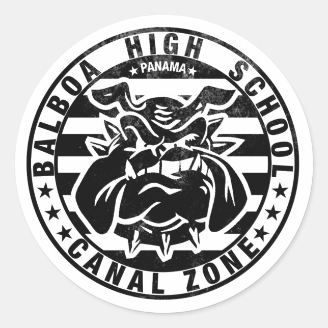 Sticker Rond BHS Bulldogs (patiné - noir) (Devant)