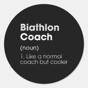 Sticker Rond Biathlon Coach Définition Funny Biathlète Humour 1