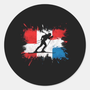 Sticker Rond Biathlon Sport hivernal Ski Riffle tir Biath
