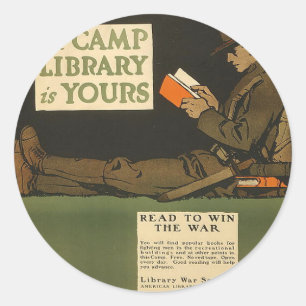 Sticker Rond Bibliothèque de camps WWI