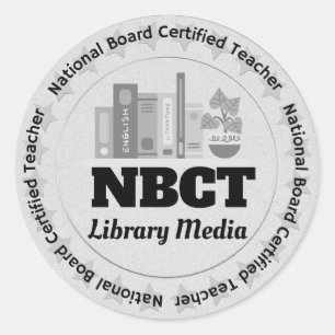 Sticker Rond Bibliothèque d'enseignants du NBCT Médias Conseils