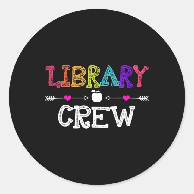 Sticker Rond Bibliotheque Enseignant s'amuser Premier jour cade (Devant)