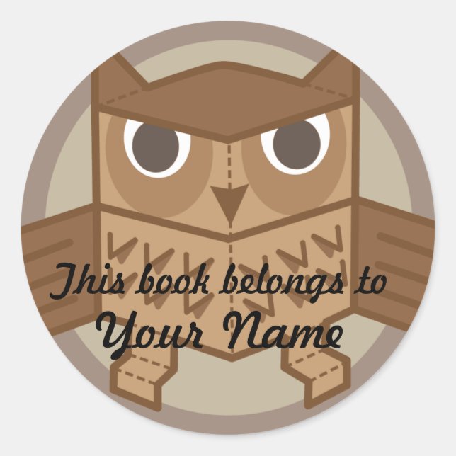 Sticker Rond Bibliothèque OWL (Devant)