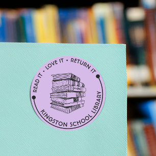 Sticker Rond Bibliothèque Scolaire Lisez-le, Aimez-le, Rendez-l