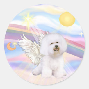 Sticker Rond Bichon Frise Ange