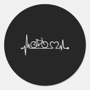 Sticker Rond Bicyclette amusant rythme cardiaque