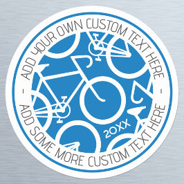 Sticker Rond Bicyclette de texte personnalisée