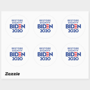 Sticker Rond BIDEN 2020 - Restaurer la dignité
