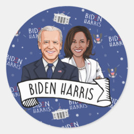 Sticker Rond Biden Harris