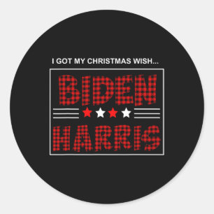 Sticker Rond Biden Kamala Harris 2020 Noël