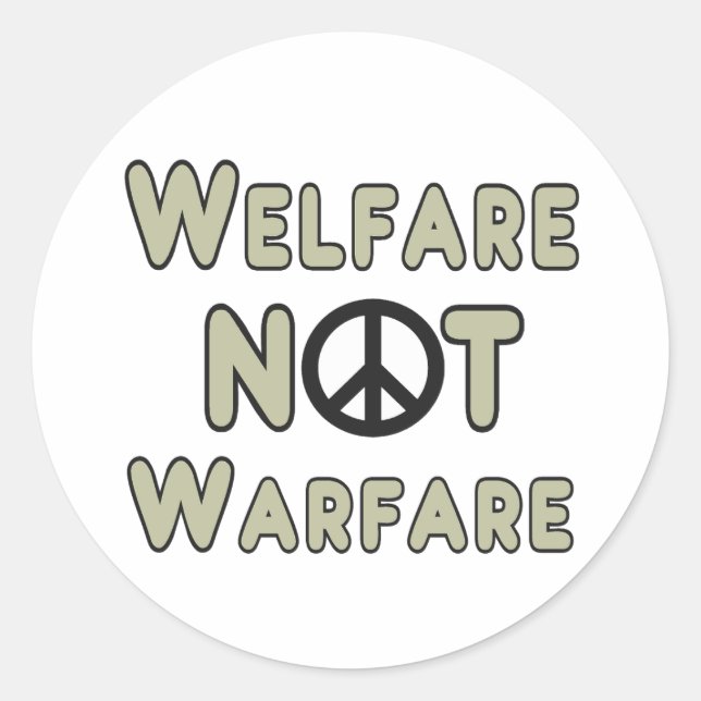 Sticker Rond Bien-être et non guerre (Devant)