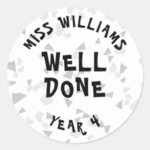 Sticker Rond Bien Fait Cours Personnalisé D'Encouragement Ensei