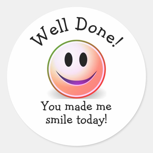 Sticker Rond BIEN FAIT Smile Enseignant (Devant)