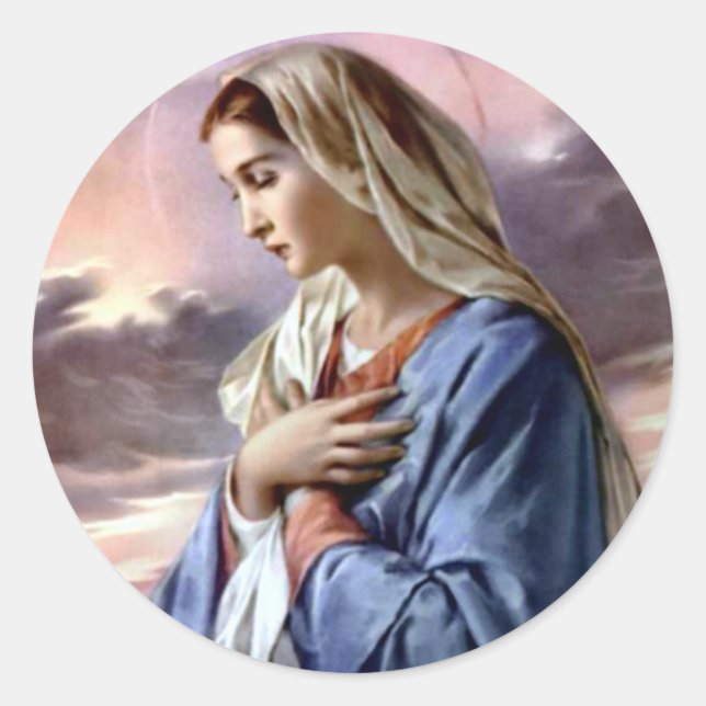 Sticker Rond Bienheureuse Vierge Marie - Mère de Dieu (Devant)