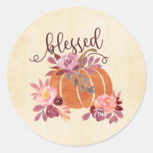 Bienheureux - Citrouille d'automne avec fleurs ros