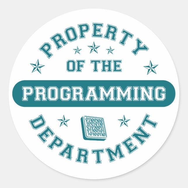 Sticker Rond Biens du Département de la programmation (Devant)