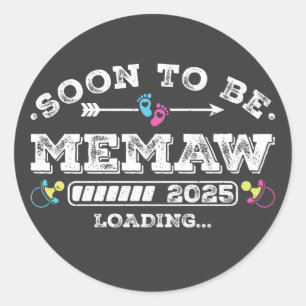 Sticker Rond Bientôt à être Memaw 2025 Chargement