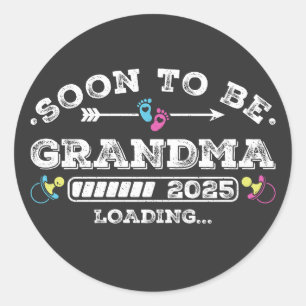 Sticker Rond Bientôt être Grand-mère 2025 Chargement