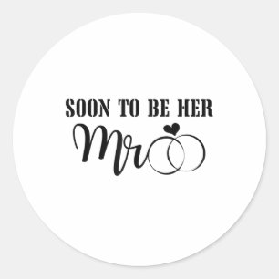 Sticker Rond Bientôt Être M. &amp ; Mme Célébrer L'Épouse Et