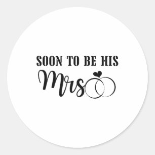 Sticker Rond Bientôt Être M. &amp ; Mme Célébrer L'Épouse Et