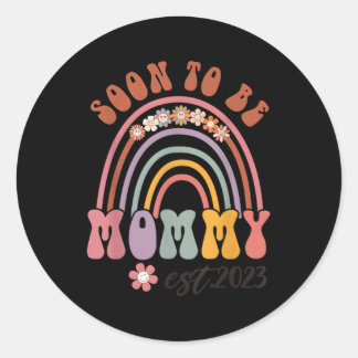 Sticker Rond Bientôt Être Maman 2023 Grossesse Announcet Mères